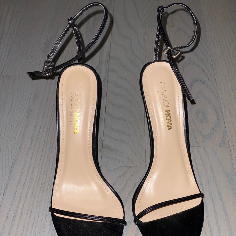 Black Strappy Ankle Stilettos